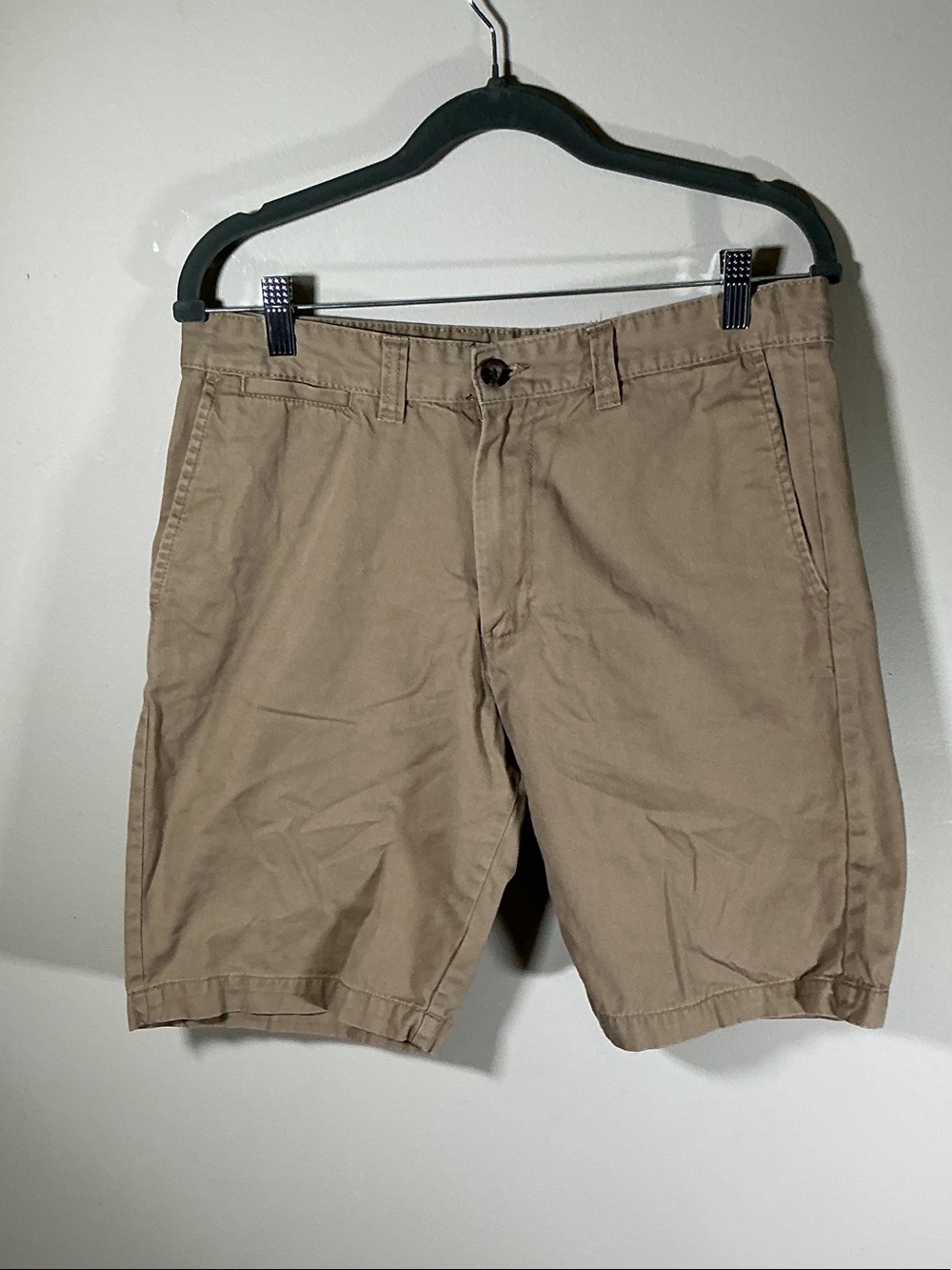 Merona Khaki Flat Front Chino Shorts Men’s Size 32 Casual Summer